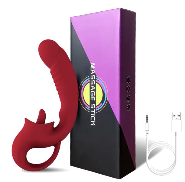 Vibrador estimulador doble con lengua