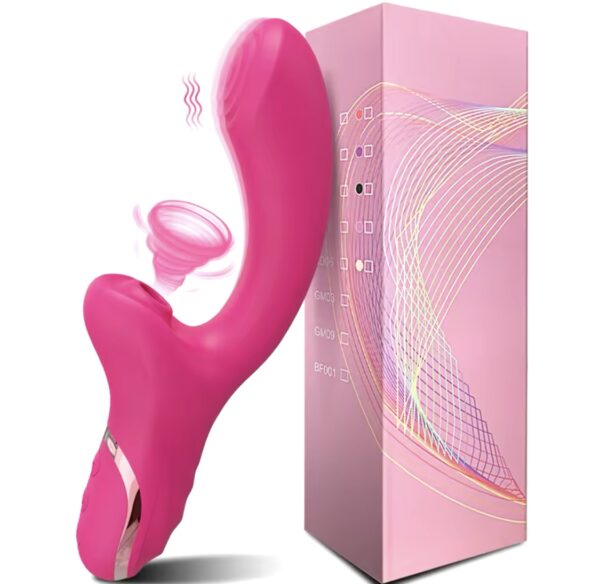 Vibrador para punto G y succiona zona clitorial