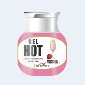 Gel para Sexo Oral Sabor frutilla con champán con efecto caliente
