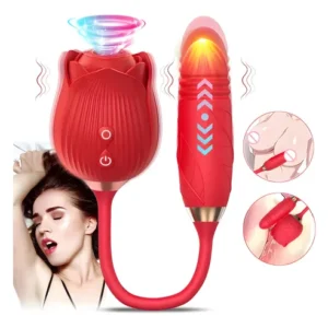 Vibrador Rosa con Succiador y vaivén para punto G